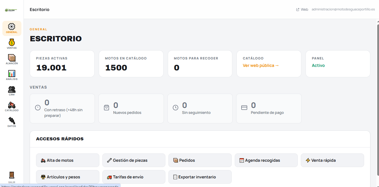 ReciclaCAT_Gest, panel de gestión para desguaces